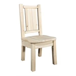 Pemberly Row Wood Side Chair with Pine Tree Design in Natural