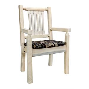 Pemberly Row Modern Transitional Wood Captain's Chair in Natural