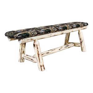 Pemberly Row 5ft Solid Wood Plank Style Bench in Natural Lacquered