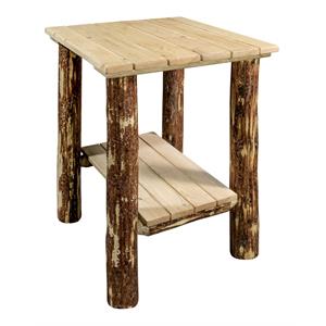 Pemberly Row Modern Transitional Wood Exterior End Table in Brown