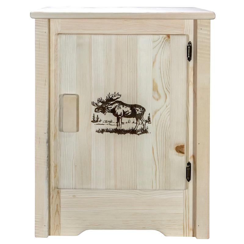 Pemberly Row Wood Accent Cabinet with Moose Design in Natural