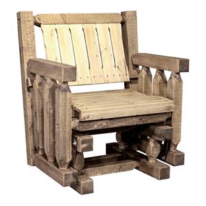 Pemberly Row 19&quot Contemporary Transitional Wood Glider in Brown