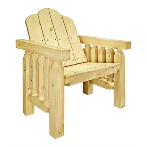 Pemberly Row 17.5&quot Modern Transitional Wood Deck Chair in Gold