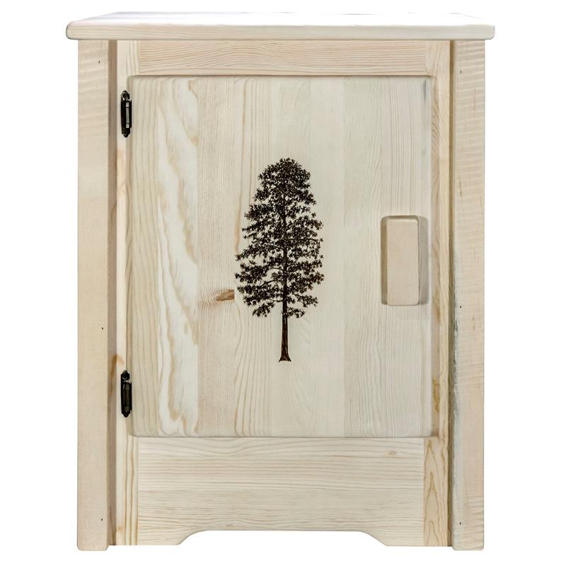 Pemberly Row Handcrafted Pine Wood Accent Cabinet in Natural