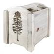 Pemberly Row Transitional Wood Magazine Rack with Pine Design in Natural