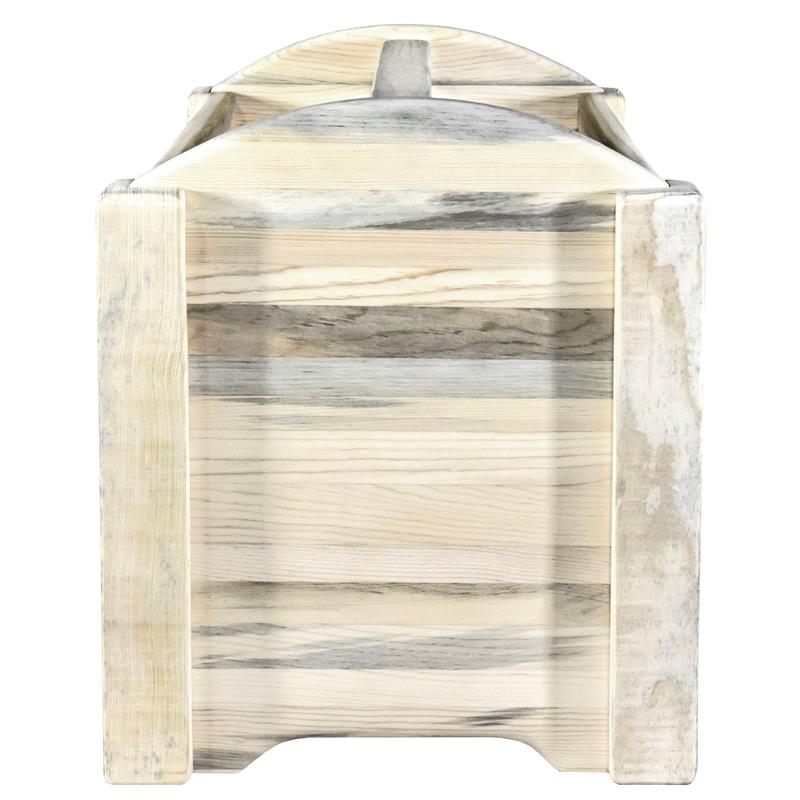 Pemberly Row Transitional Wood Magazine Rack with Pine Design in Natural