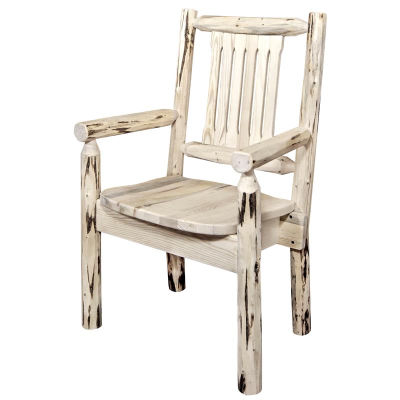 Pemberly Row Transitional Solid Wood Captain's Chair in Natural