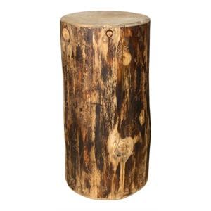 Pemberly Row Modern Transitional 25&quot Wood Cowboy Stump in Brown
