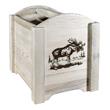 Pemberly Row Wood Magazine Rack with Moose Design in Natural