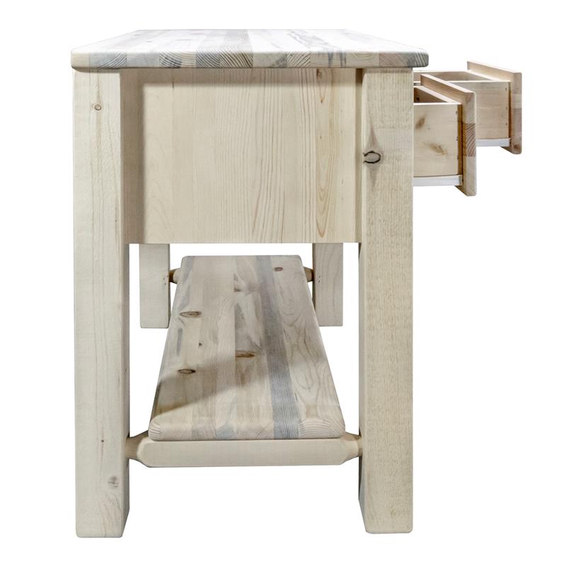 Pemberly Row 2 Drawers Transitional Wood Console Table in Natural