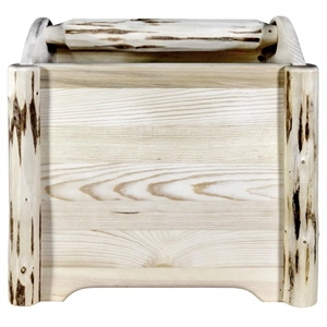 Pemberly Row Hand-Crafted Transitional Wood Magazine Rack in Natural