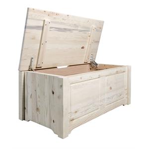 Pemberly Row Transitional Small Solid Wood Blanket Chest in Natural