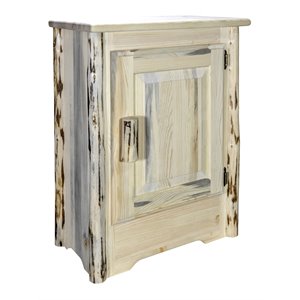 Pemberly Row Right Hinged Wood Accent Cabinet in Natural Lacquered