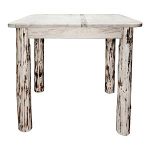 Pemberly Row 45&quot Counter Height Square 4 Post Wood Dining Table in Natural