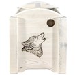 Pemberly Row Transitional Wood Magazine Rack with Wolf Design in Natural