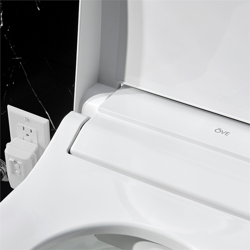 Pemberly Row Elongated Hands-Free Smart Bidet Toilet in White