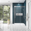 Pemberly Row Stainless Steel Corner Shower Kit Base and Door 32