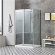 Pemberly Row Stainless Steel Corner Shower Kit Base and Door 32