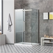 Pemberly Row Stainless Steel Corner Shower Kit Base and Door 32