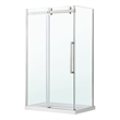 Pemberly Row Stainless Steel Corner Shower Kit Base and Door 32