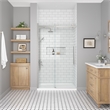 Pemberly Row Brushed Nickel Shower Kit Base and Door 36