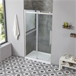 Pemberly Row Brushed Nickel Shower Kit Base and Door 36