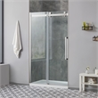 Pemberly Row Brushed Nickel Shower Kit Base and Door 36