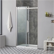 Pemberly Row Brushed Nickel Shower Kit Base and Door 36
