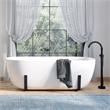 Pemberly Row 1-Handle Freestanding Roman Tub Faucet with Hand Shower in Black