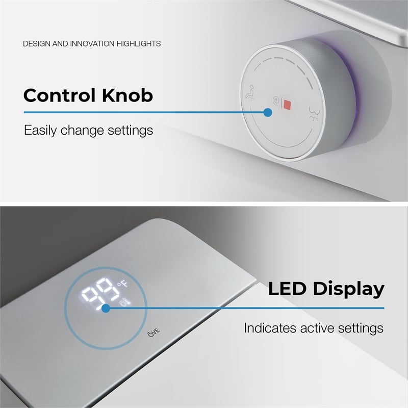 Pemberly Row 1.28/0.92GPF Dual-Flush Hands-Free Built-in Tank Smart Bidet Toilet