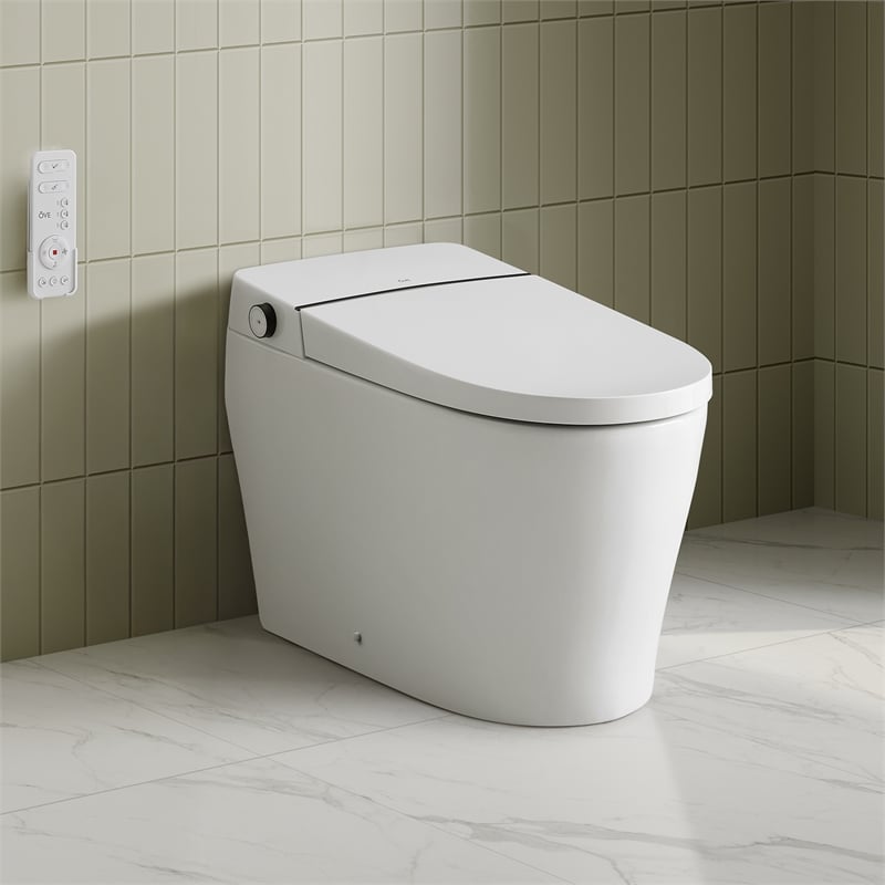 Pemberly Row 1.27/0.92 GPF Dual-Flush Smart Bidet Toilet with Built-in Tank