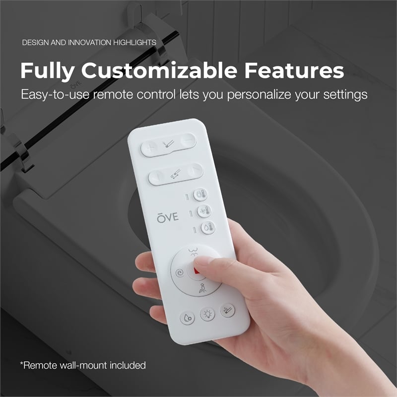 Pemberly Row 1.27/0.92 GPF Dual-Flush Smart Bidet Toilet with Built-in Tank