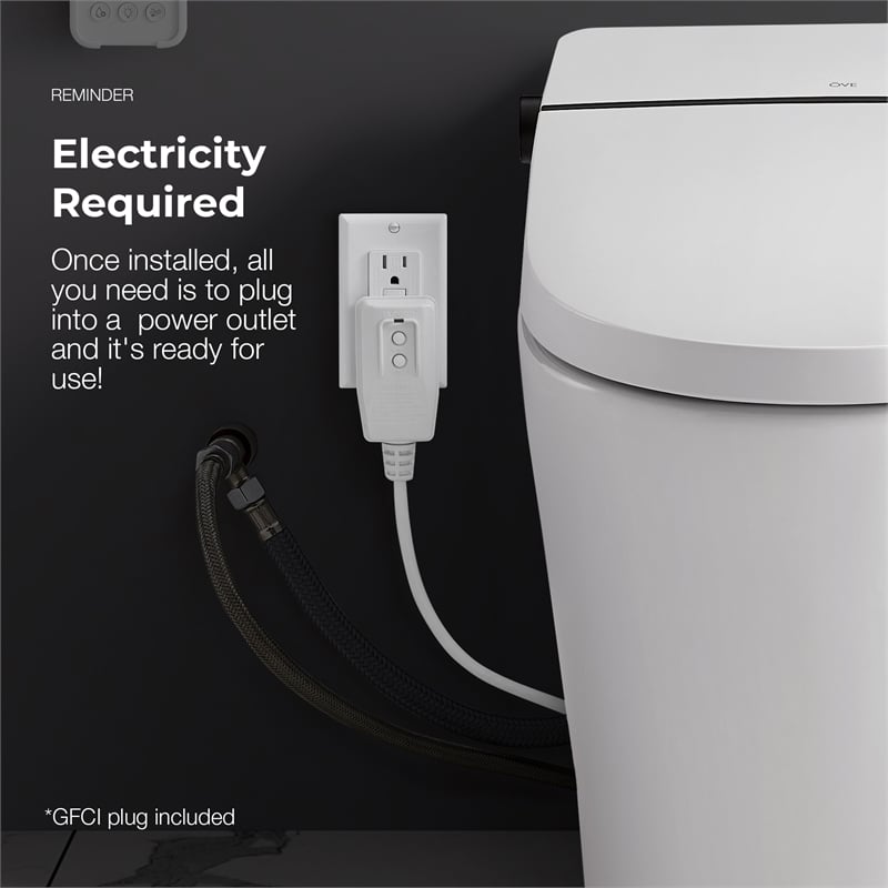 Pemberly Row 1.27/0.92 GPF Dual-Flush Smart Bidet Toilet with Built-in Tank