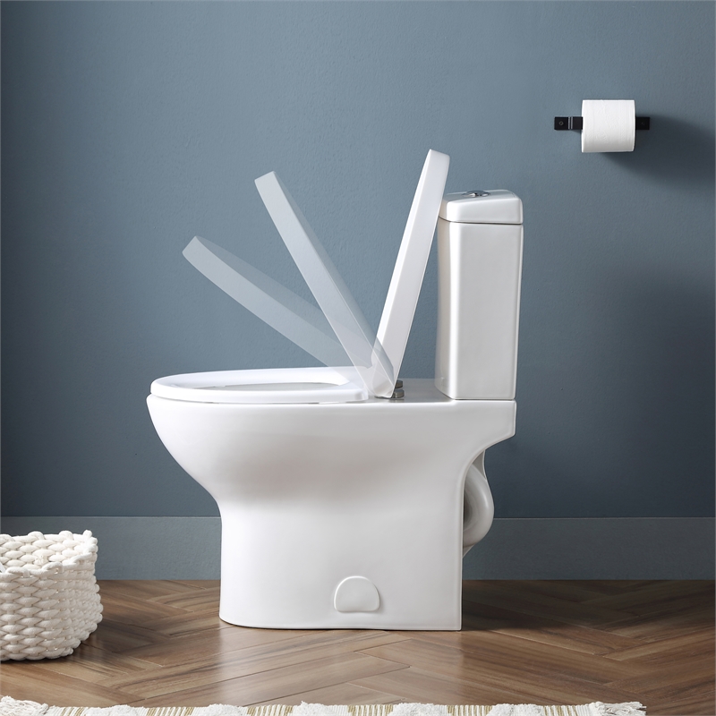Pemberly Row 2-Pc 1.1/1.6 GPF Dual-Flush Elongated Toilet in White Seat Included