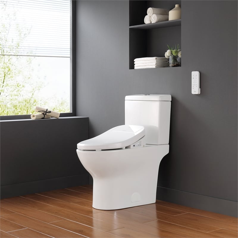 Pemberly Row 2Pc 1.06/1.28 GPF Dual-Flush Elongated Toilet with Smart Bidet Seat