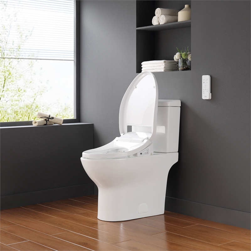 Pemberly Row 2Pc 1.06/1.28 GPF Dual-Flush Elongated Toilet with Smart Bidet Seat
