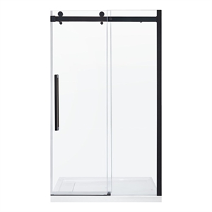 Pemberly Row 48&quot x 78.75&quot Soft-Close Sliding Shower Door in Oil-Rubbed Bronze