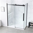 Pemberly Row Matte Black Corner Shower Kit Base and Door 32