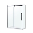 Pemberly Row Matte Black Corner Shower Kit Base and Door 32