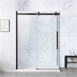 Pemberly Row Matte Black Corner Shower Kit Base and Door 32