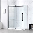 Pemberly Row Matte Black Corner Shower Kit Base and Door 32