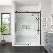 Pemberly Row Matte Black Shower Kit Base and Door 36