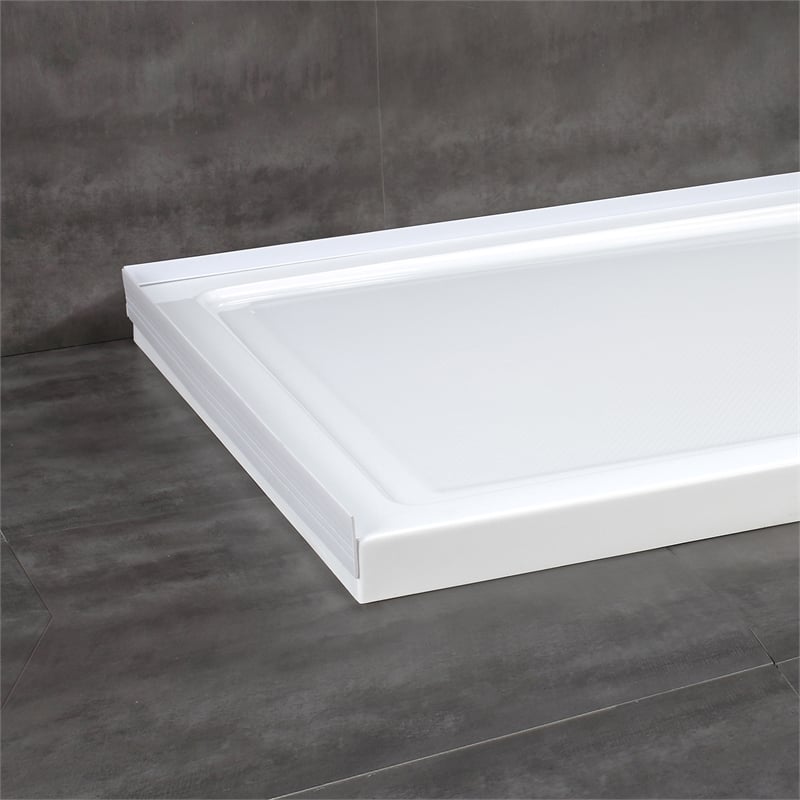 Pemberly Row Matte Black Shower Kit Base and Door 36