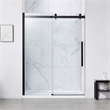 Pemberly Row Matte Black Shower Kit Base and Door 36