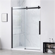 Pemberly Row Matte Black Shower Kit Base and Door 36