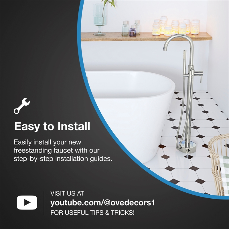 Pemberly Row 1-Handle Freestanding Roman Tub Faucet with Hand Shower in Nickel