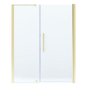 Pemberly Row 59&quotW x 72&quotH Frameless Pivot Shower Door in Brushed Gold