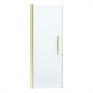 Pemberly Row 29&quotW x 72&quotH Frameless Hinge Shower Door in Brushed Gold