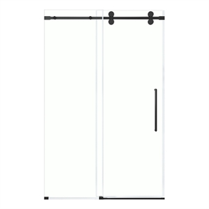 Pemberly Row 48&quotW x 74&quotH Frameless Sliding Shower Door in Black