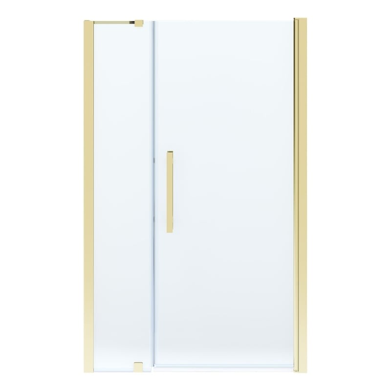Pemberly Row 48x 36 x 74-3/4 Shower Kit with Base and Door in Brushed Gold